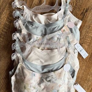 Two Danskin Women's Bra Set - Floral, Cream, and Gray